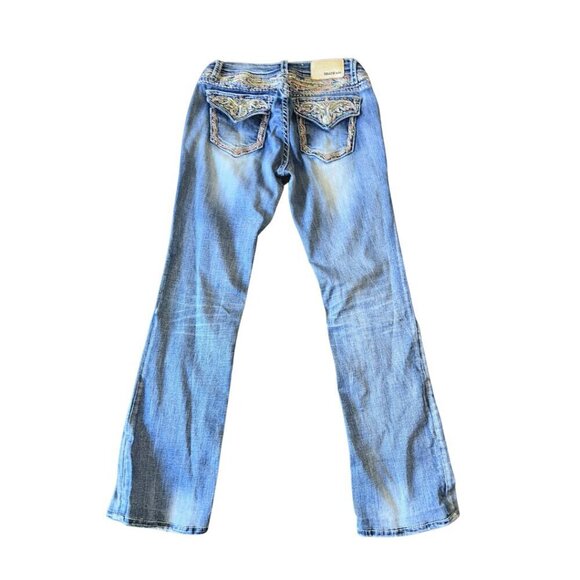 Grace Women's Vintage Embroidered Pockets Vintage Bootcut Jeans Size 30 - Picture 3 of 15